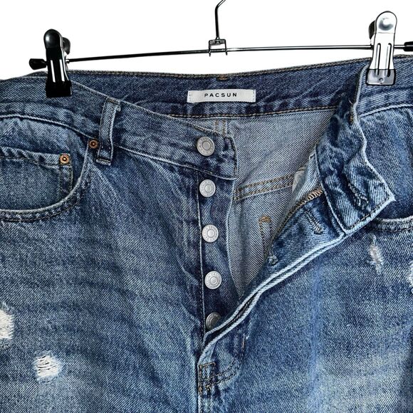 Pacsun High Rise Bootcut Distressed Destroyed Faded Grunge Denim Jeans Size 30 - Picture 3 of 8